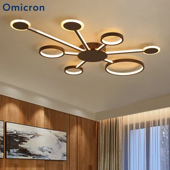 

Omicron Modern Brown LED Chandelier Lights Iron Aluminum Body For Bedroom Living Room Dining Room Chandeliers Fixtures
