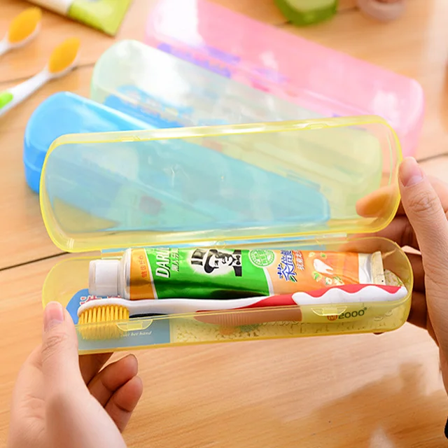 Portable Outdoor Travel Toothbrush Case Toothpaste Bucket Transparent
