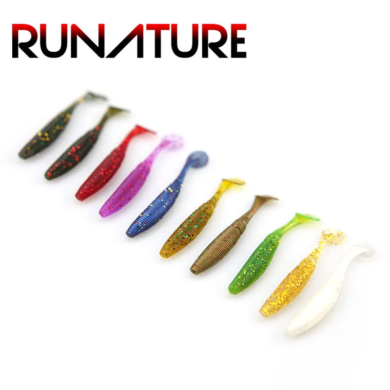 

Runatural 15pcs/pack T tail Soft Fishing Lures Fake Baits 50mm 1g/pc Fly Fishing Lure Soft Leurr Worm Silicone Baits