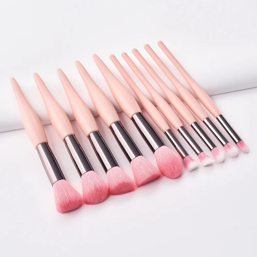 10PCS Pink Cosmetic Makeup Brush Brushes Foundation Powder Eyeshadow