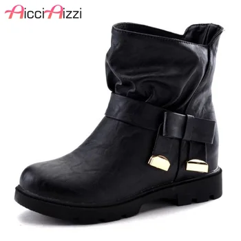 

ZALAVOR Size 34-43 Women Flats Boots Round Toe Bowtie Ankle Boots Ladies Fashion Concise Boots Woman Footwear