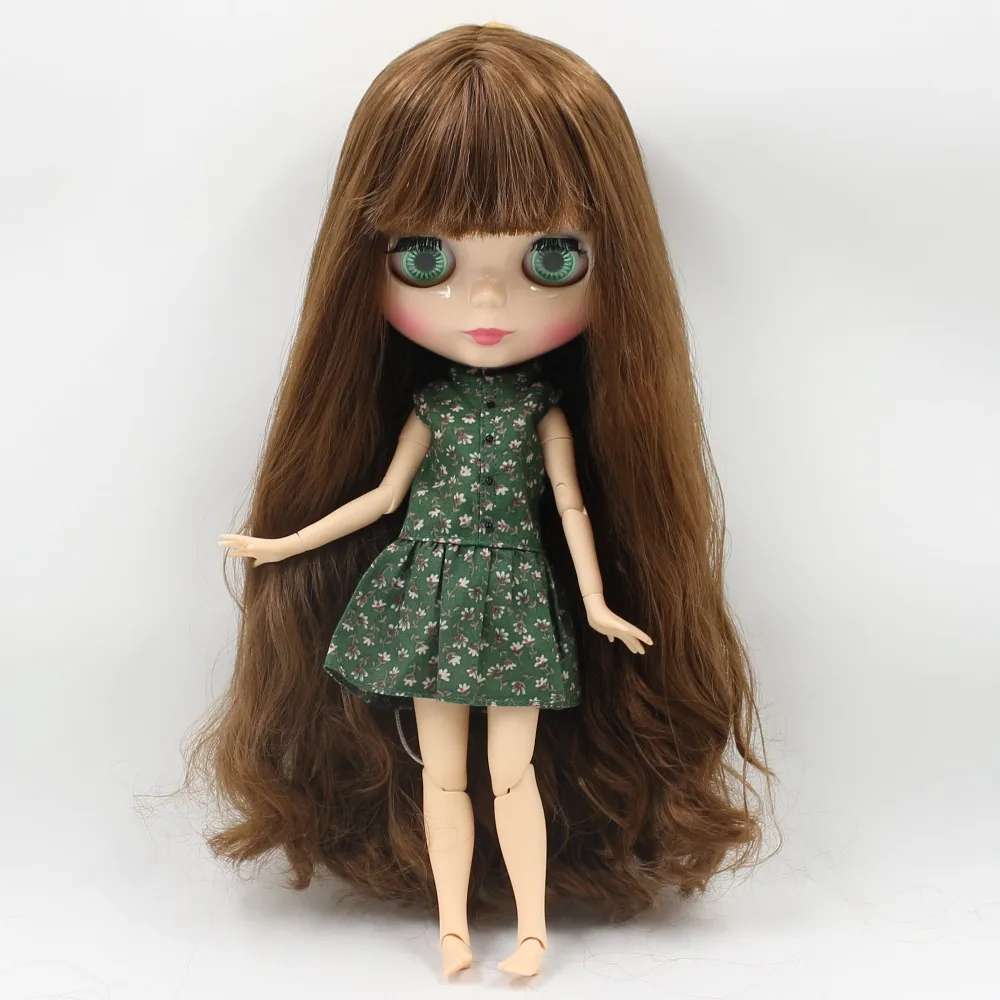 

Free shipping blyth doll icy licca body BL9158/0635 brown mix golden hair natural skin joint body 1/6 30cm gift toy