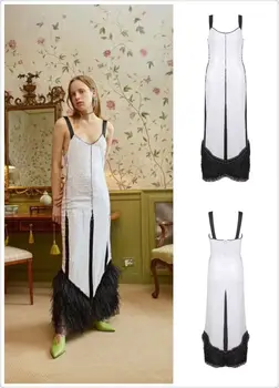 

New Style Sexy Women Dress White Botton Feathersl Angel Bandage Casual Dress Evening Party Dress