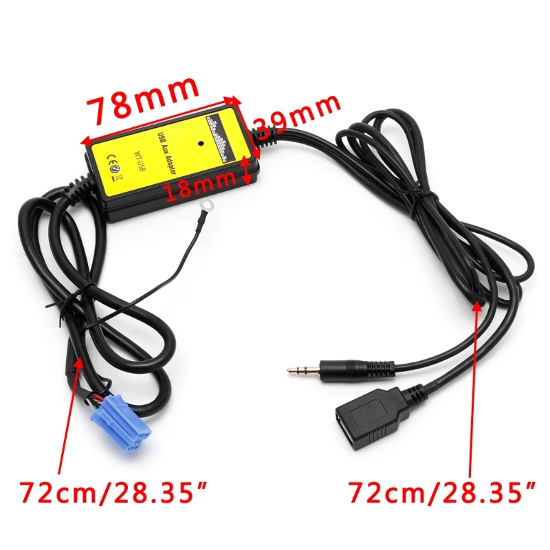  Car Audio MP3 Interface CD Adapter Changer AUX SD USB Data Cable Mini 8P For VW Skoda