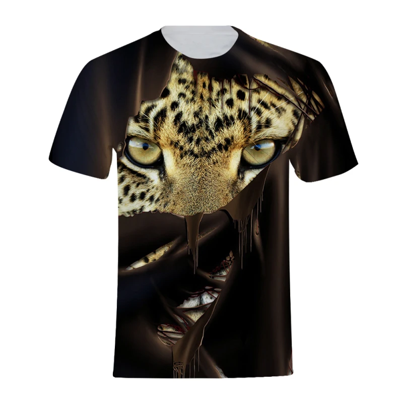 

Cool Beast Tiger Cheetah Lion Boys Girls 3d Tshirt Short Sleeve Summer Tops Animal Print Tees Kids Clothes Funny T-shirt