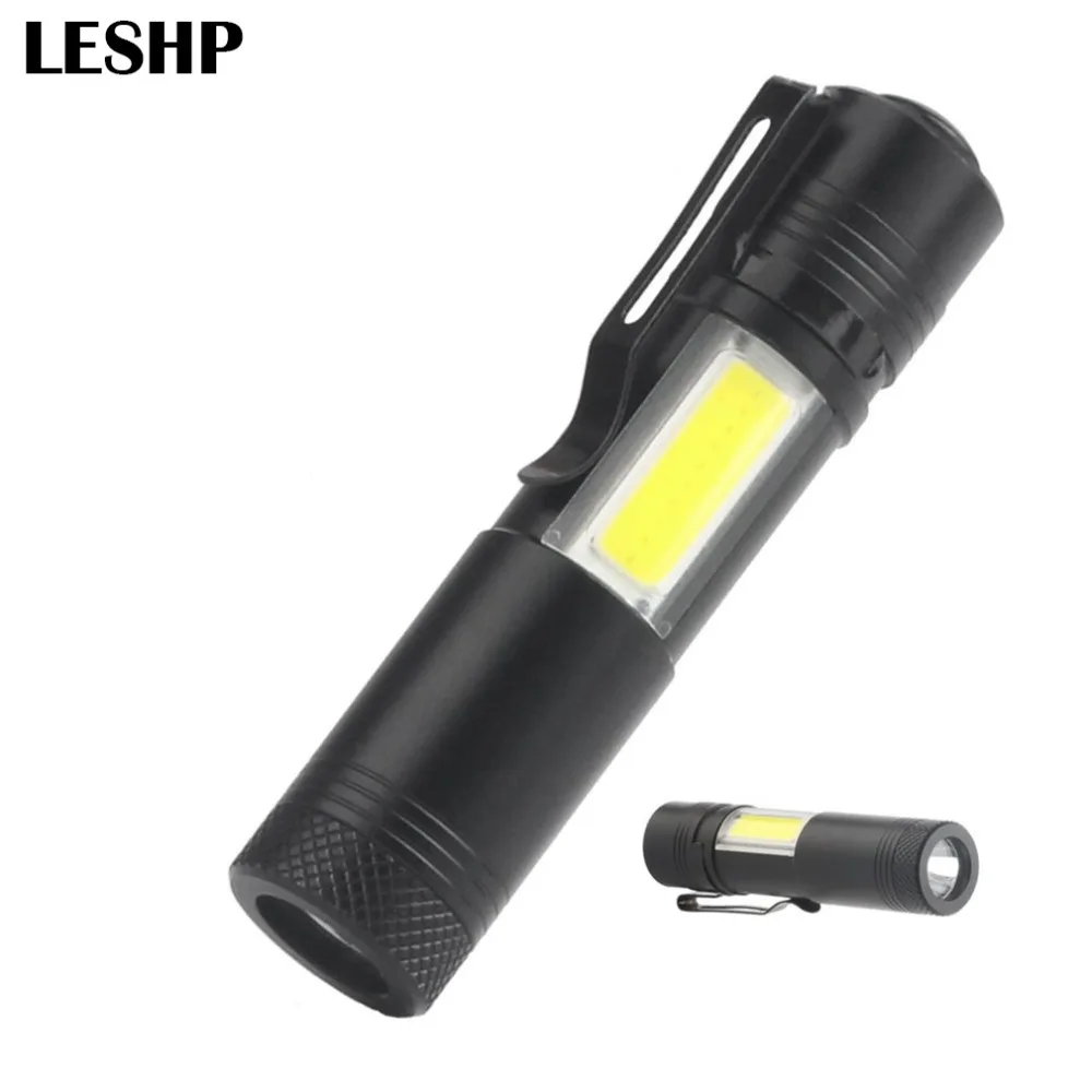 

Portable Mini Flashlight LED Outdoor COB Light Retractable Zoomable Flashlight Rechargeable 100-200m Long-range AA Battery Power