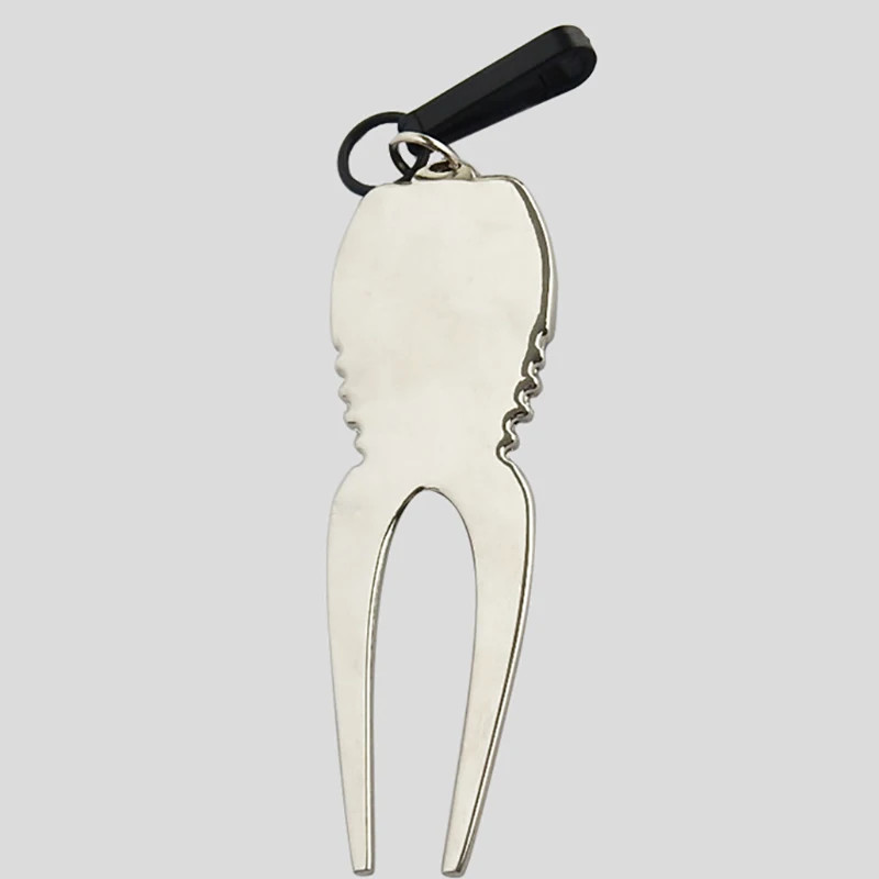 1Pcs Steel Divot Repair Switchblade Tool Pitch Groove Cleaner Pitchfork Gift for Golfer Training with golf ball marker