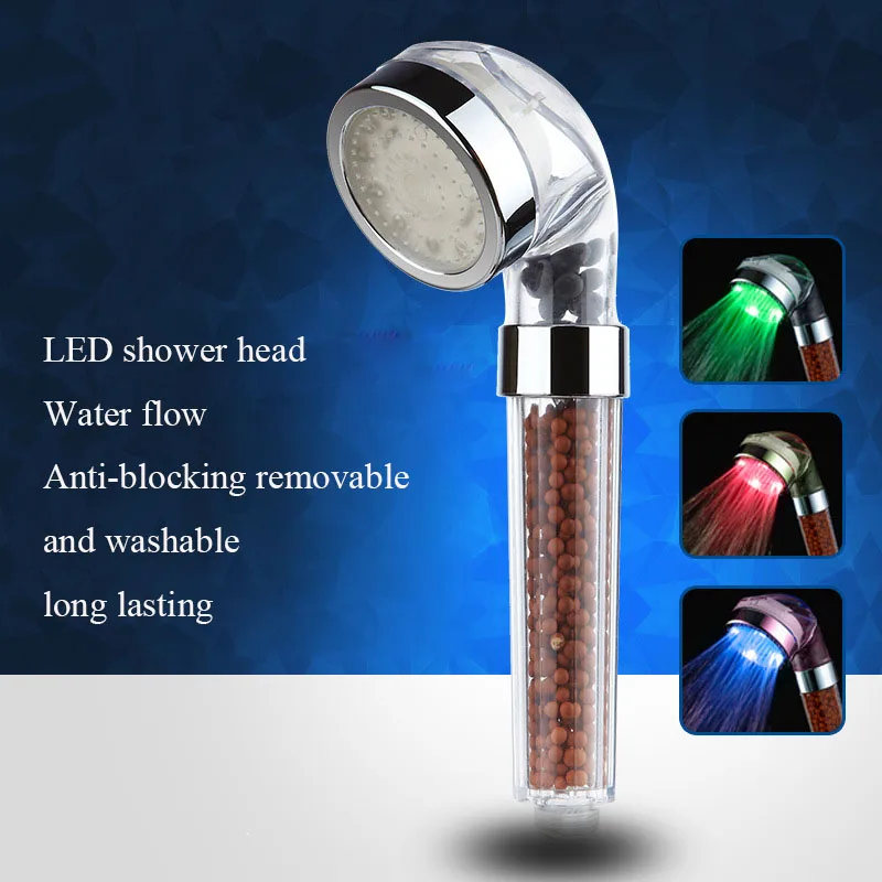 Temperature Control Shower Flush Bathroom Faucet System Set Bathtub Faucet LED Light Tropical Shower Headboard Handheld Shower