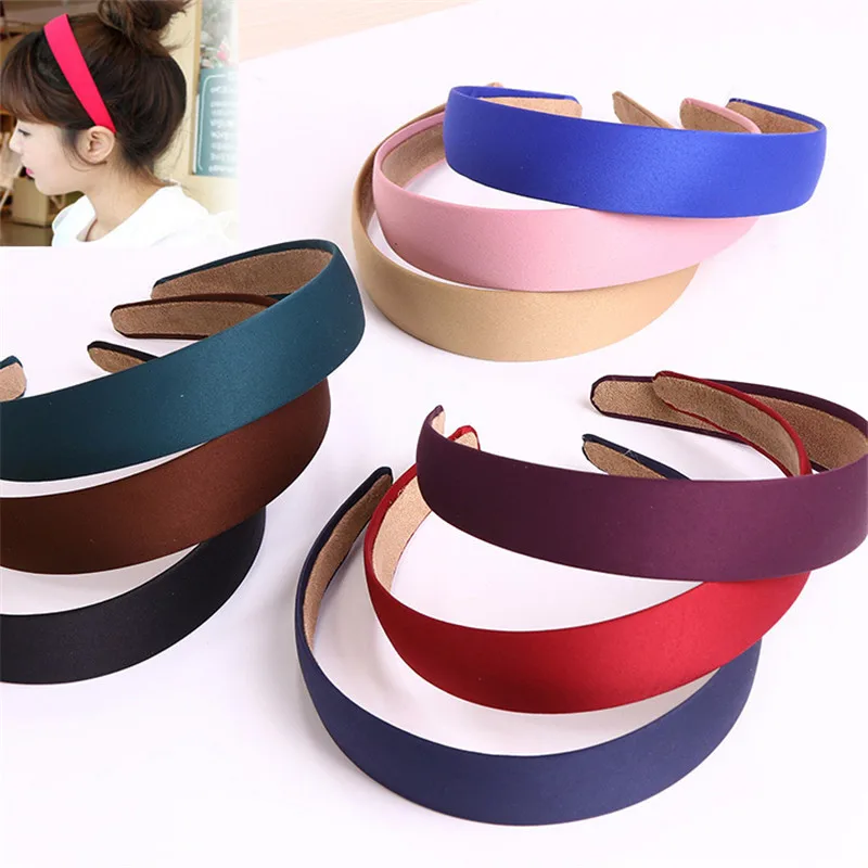 

Hot Fashion High Quality PP Wide Solid Headbands Vintage Women Girls Elastic Hair Bands Hair Accessory Free Shipping