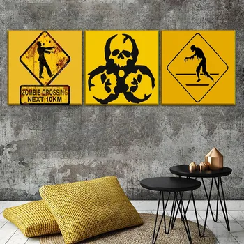 

Wall Art Home Decor Artwork Modern Canvas Print Type Poster Decor Framework 1Pcs/3Pcs Zombie Crossing Painting For Living Room