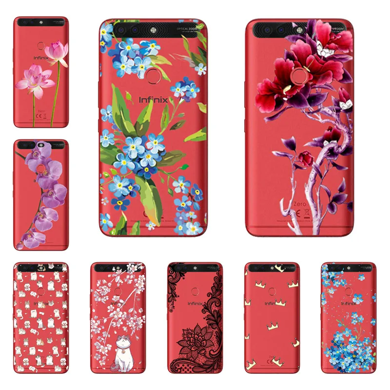 

Infinix Zero 5 X603 Case,Silicon Black Painting flower Soft TPU Back Cover for Zero 5 X603 protect Phone cases shell