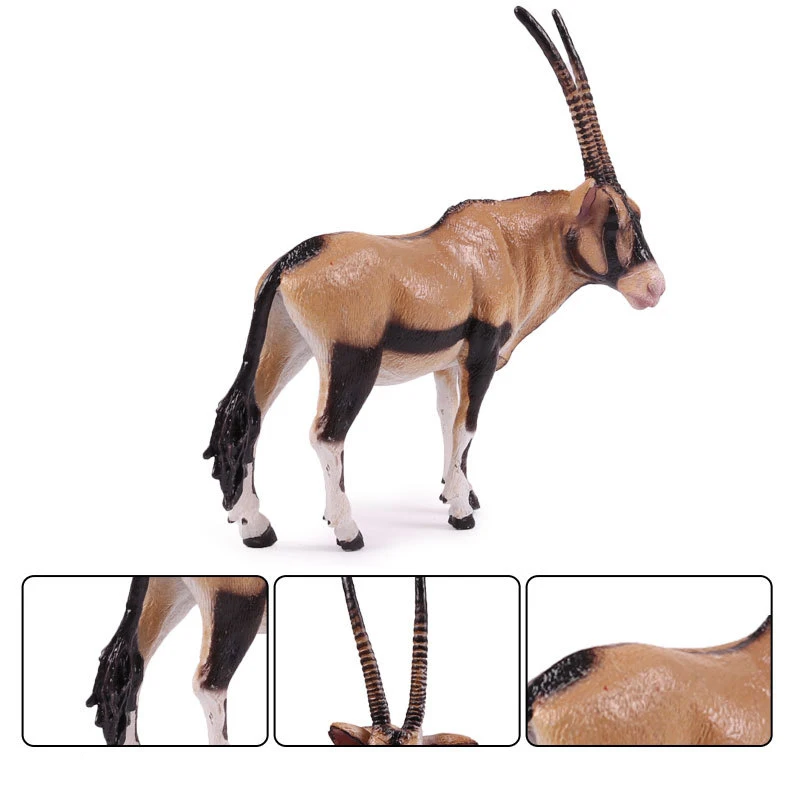 Aksi Mainan Figure Hewan Satwa Liar Gemsbok Tanduk Antelopr Rusa