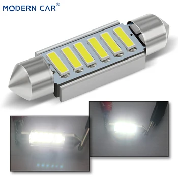 

MODERN CAR C5W C10W 7020 White LED Canbus Error Free Car Interior Reading Light Bulbs 100Pcs 4SMD 6SMD Festoon Lamp Dome Lights