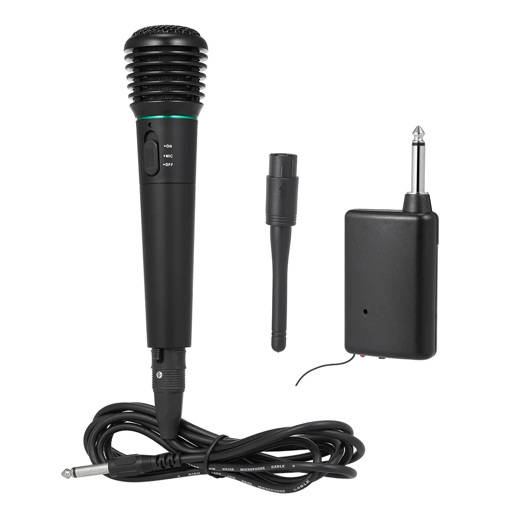 Wireless & Wired Dual use Microphone FM Mic System Voice Amplifier w/ 2.5m Cable Antenna for