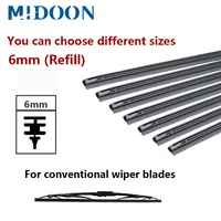 MIDOON Car Vehicle Insert Rubber strip Wiper Blade (Refill) 6mm Soft 14" 16" 17" 18" 19" 20" 21" 22" 24" 26" 28" 1pcs Accessorie 1