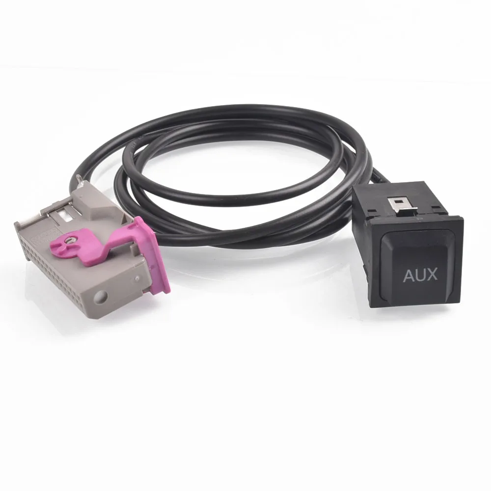 

Auto Car Aux-in RNS-E Navigation AUX Button Audio Adapter Socket Kit 32Pin Plug for Audi A3 A4 A6 A8 R8 TT