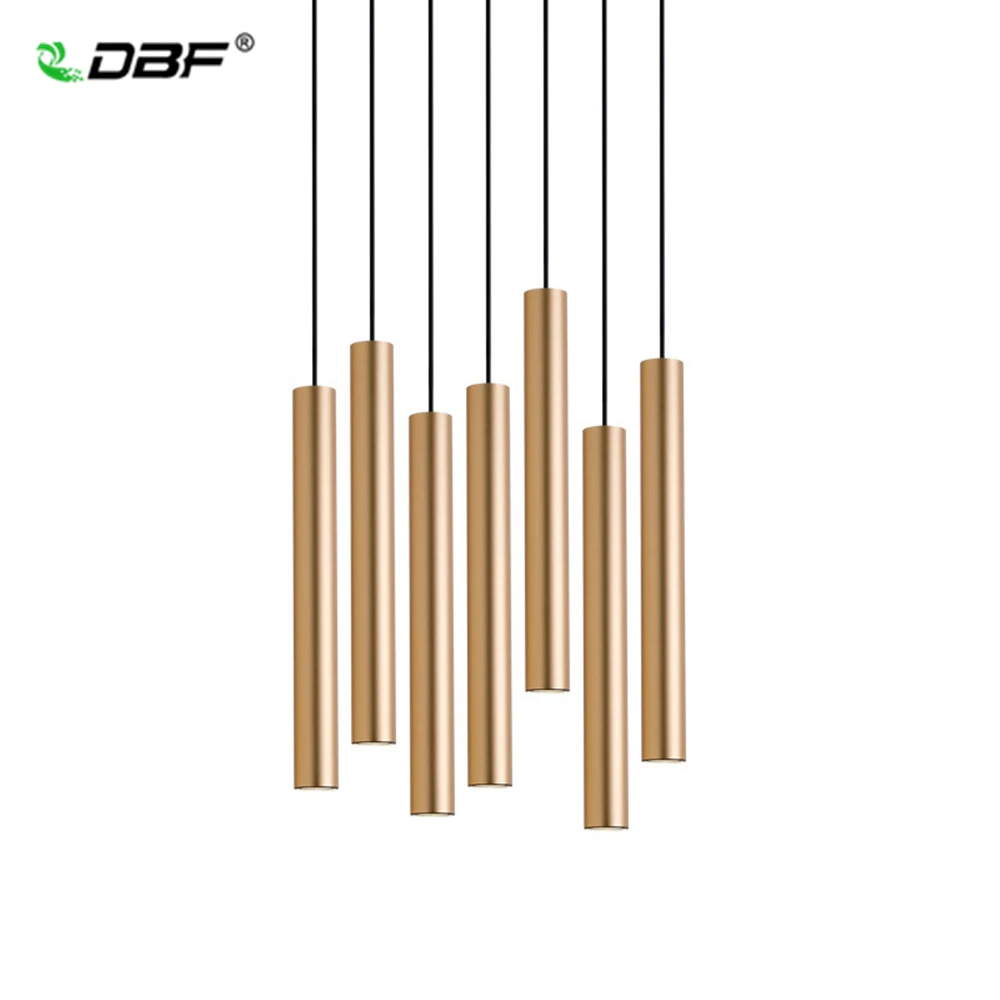 

[DBF]Long Tube Surface Mount Wire Hanging Pendant Light Modern Creative Cylindrical Long Bar Restaurant Coffee Shop Office
