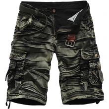 Men's Summer Cool Cargo Shorts Casual Elastic Camouflage Male Brand Clothing Comfortable Trousers Shorts Plus Size 29-38