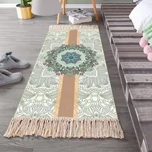 Европейский стиль маленький ковер нескользящий тканый бытовой хлопок лен шерстяное одеяло для спальни ленточная машина моющийся прямоугольный ковер