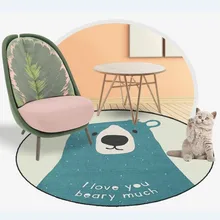 Скандинавский мультфильм Животные медведь Лев Кролик Круглый Tapete для гостиной, спальни домашний декоративный ковер Детский мягкий игровой коврик
