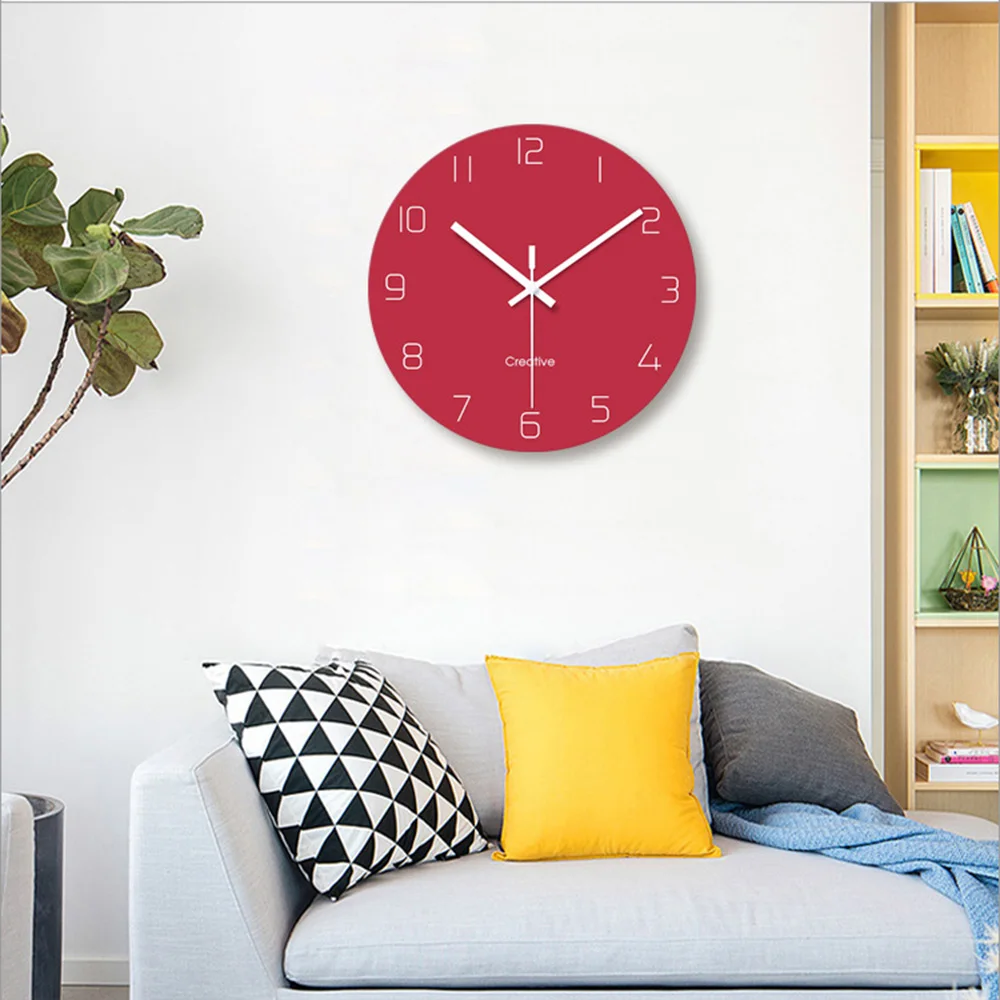 Reloj de pared de 12 pulgadas nórdico hogar silencioso sala de estar dormitorio minimalista moderno decorativo Reloj de pared de cuarzo relojes redondos Reloj de pared de 12 pulgadas nórdico hogar silencioso sala de estar dormitorio minimalista moderno decorativo Reloj de pared de cuarzo relojes redondos