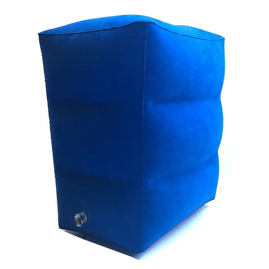 Новейшая Флокированная Подушка-самолет, надувная дорожная подставка для ног, подушка для полета, для детей, для сна, легко складывается - Цвет: blue