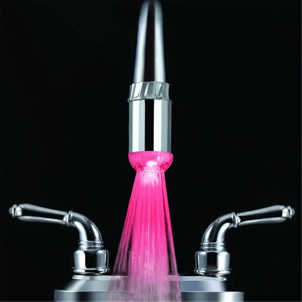 

3 Colors NO Battery Glow LED Water Faucet Light Changing Glow Temperature Sensor Shower Head Kitchen Tap Aerators