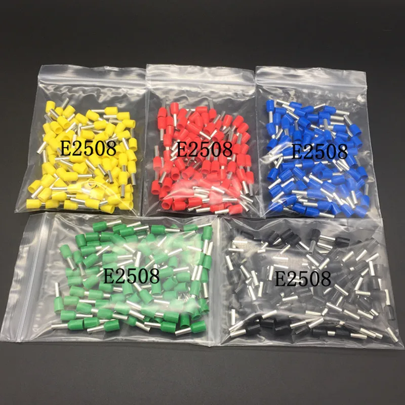 

100Pcs/Pack E2508 Tube 2.5MM2 Insulated Cable Wire Connector Crimp Terminal