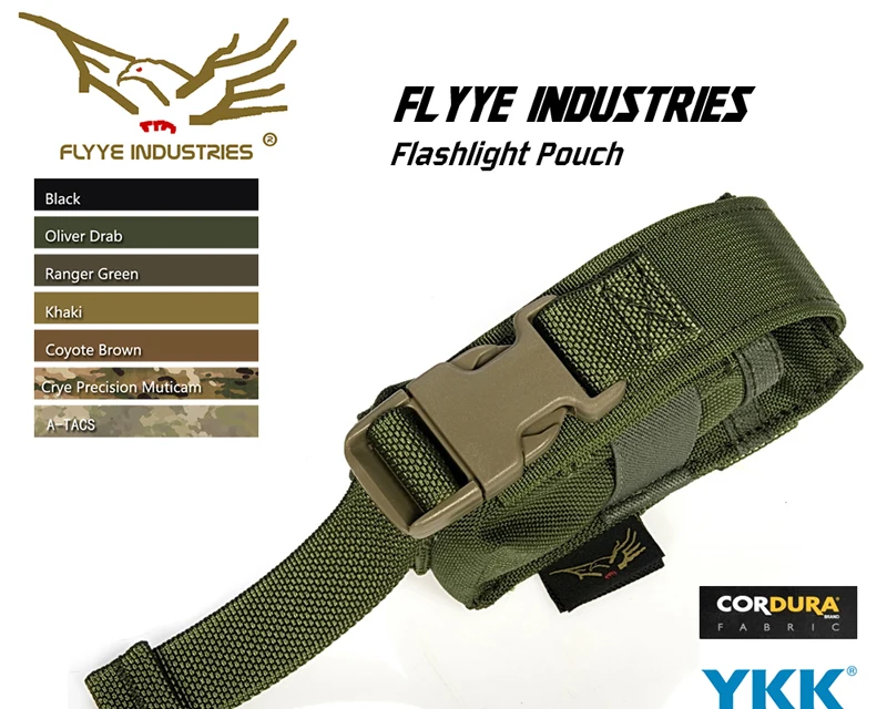 

FLYYE FY-PH-C033 1000D CORDURA Waterproof Nylon Molle Tactical Flashlight Torch Pouch Molle Gear Tools Bag ( Adjustable )