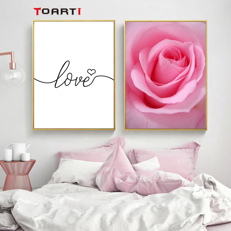 love quote pink flower  living room home wall art (3)