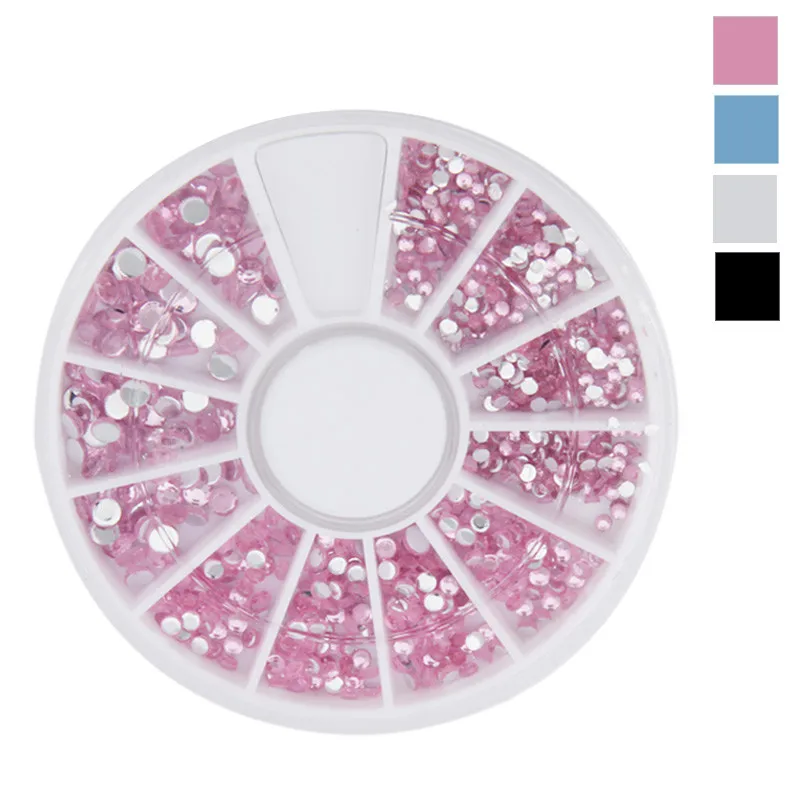 

DIY Nail Art Wheel Tips Crystal Glitter Rhinestone 3D Nail Art Decoration white 4 Color Acrylic Diamond Drill LD