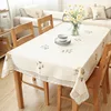 Europe Flowers Tablecloth White Hollow Lace Cotton Linen Dustproof Table cloth Wedding Banquet TV Cabinet Cover Cloth ► Photo 2/6