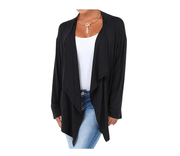 2017 European and American style new autumn long sleeves irregular cardigan thin jacket small jacket special (2)