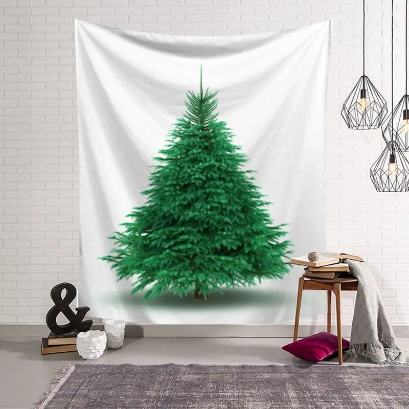 Новогоднее украшение гобелен с принтом Рождественская елка Висячие настенные художественные синие зеленые деревья зимний фестиваль ковер из полиэстера - Цвет: 8