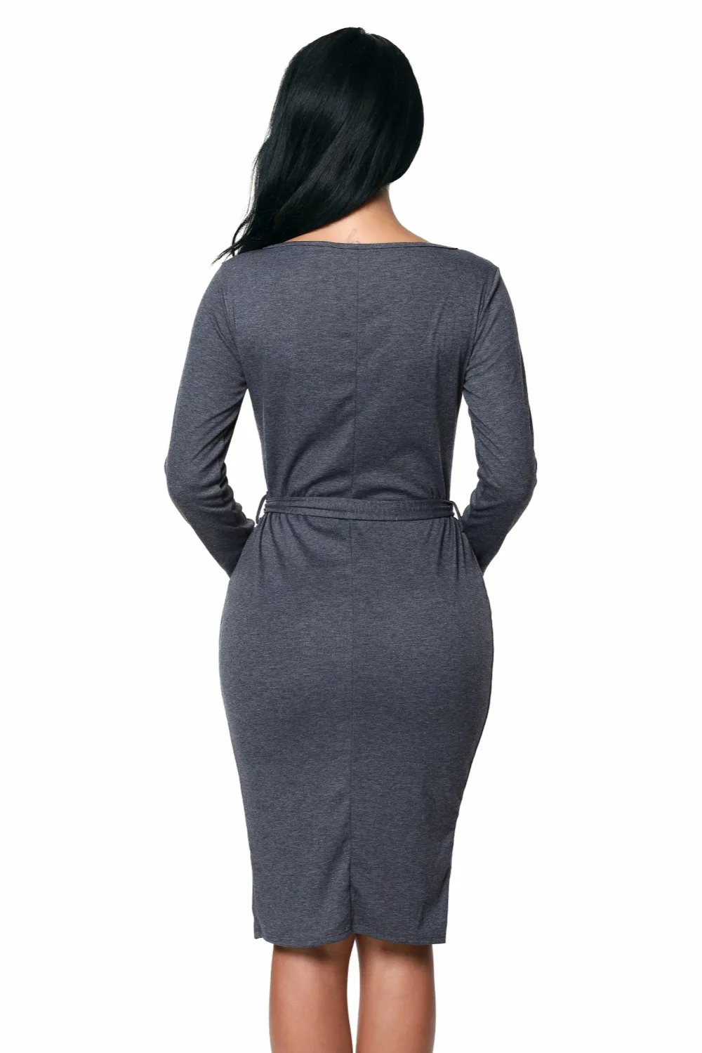 Gray-Long-Sleeve-Button-Down-Midi-Dress-with-Sash-Belt-LC61385-11-6
