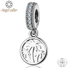 Призывающий ангелов 925 пробы серебро Кокосовая пальма качающаяся Подвеска Браслет из бусин, сделай сам,, ювелирное изделие, Популярные летние Стиль