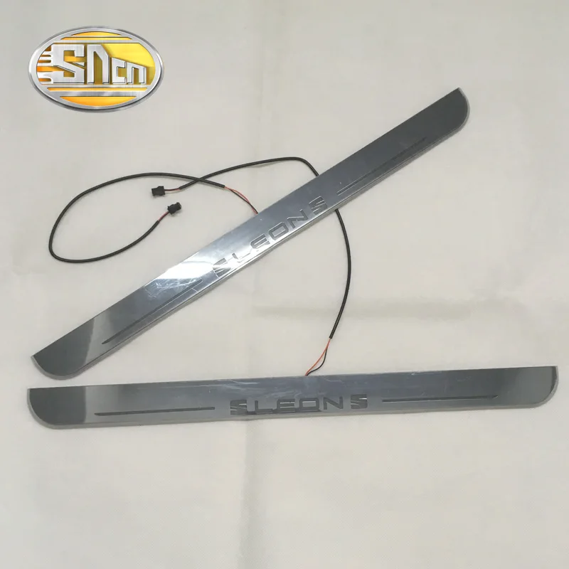  SNCN 4PCS Acrylic Moving LED Welcome Pedal Car Scuff Plate Pedal Door Sill Pathway Light For Seat L - 32872083260
