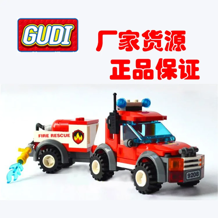9208 122pcs Fire Rescue Constructor Model Kit Blocks Compatible LEGO Bricks Toys for Boys Girls Children Modeling