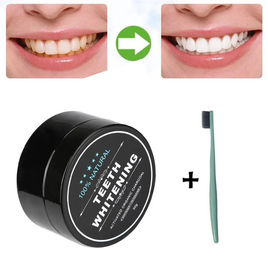 

Teeth Whitening Powder 30g Smile Natural Organic Activated Charcoal Bamboo Toothpaste With Random Color Toothbrush