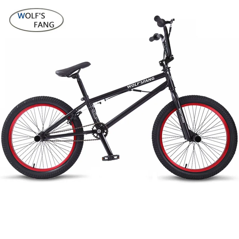 wolf's fang 20Inch BMX steel frame Performance Bike purple/red tire bike for show Stunt Acrobatic Bike rear Fancy street bicycle