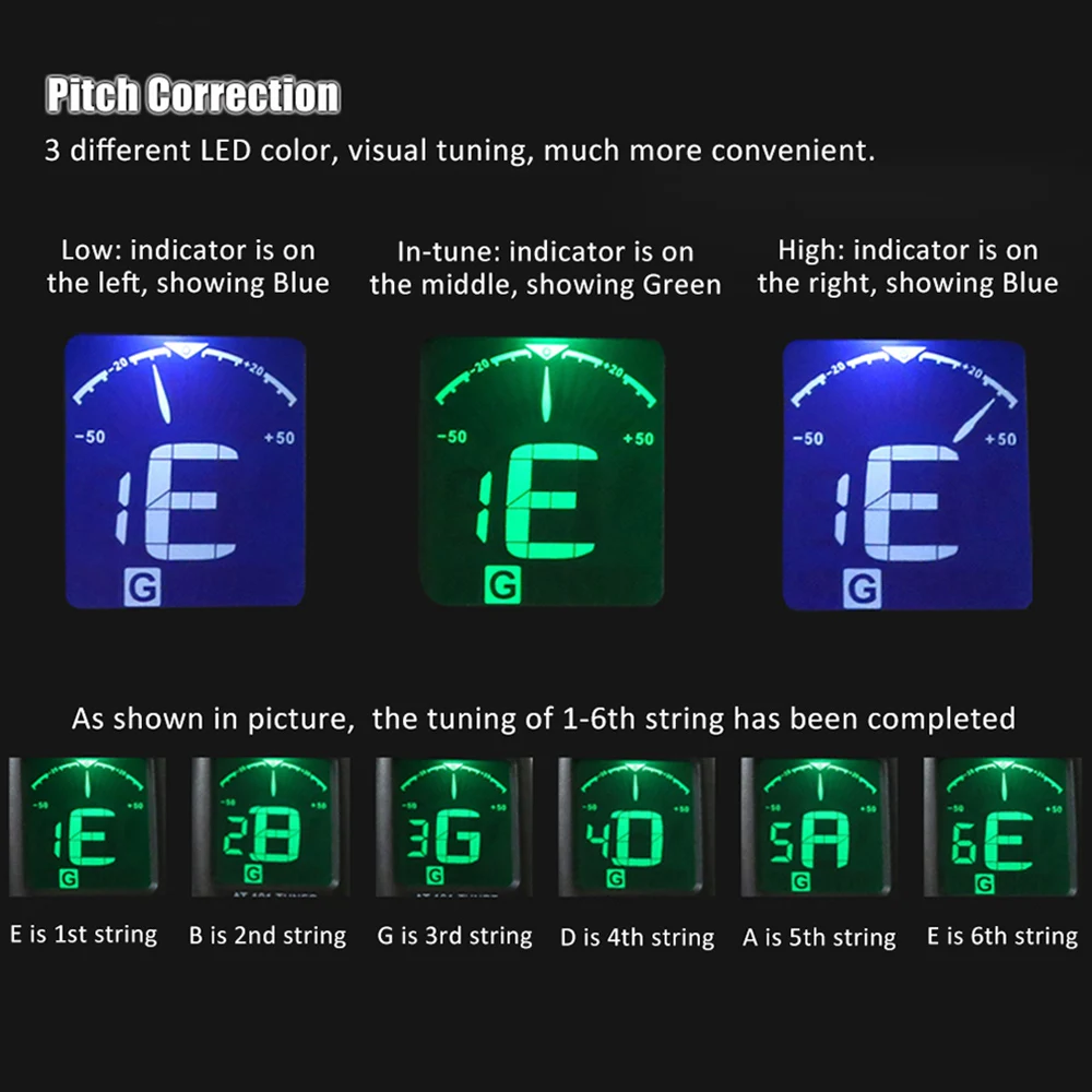 Арома AT-01A/101 гитарный тюнер поворотный зажим-на тюнер ЖК-дисплей для хроматической Акустическая гитара укулеле аксессуары для гитары