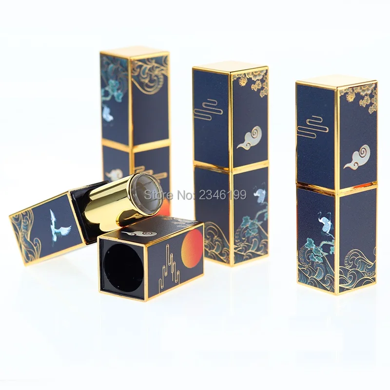 12.1mm New Arrival Empty DIY 3D Printing Lipstick Tube Plastic High Class Lip Balm Container Square Lip Balm Tubes 10pcs/Lot