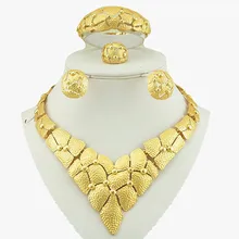 Африканские золотые Драгоценности наборы высокого качества Ювелирные наборы модные свадебные украшения ожерелье ювелирные наборы