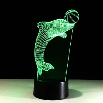 

3D Lamp 7 Color Dolphin Led Night Lamps for Kid Touch Led USB Table Lampara Lampe Baby Sleeping Nightlight Lampara Led Usb Light