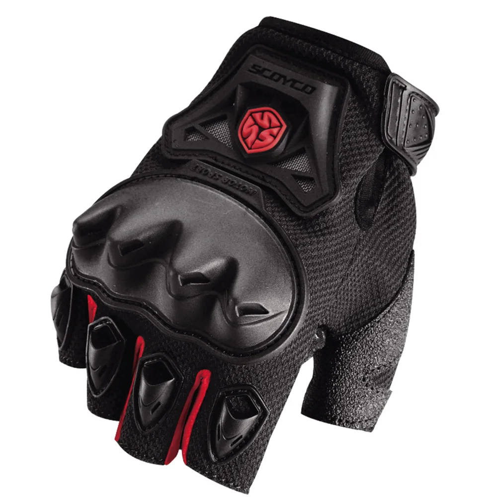 SCOYCO перчатки для мотокросса, перчатки для гонок по бездорожью, перчатки для мотокросса с полупальцами, дышащие сетчатые перчатки для мотокросса - Цвет: Красный
