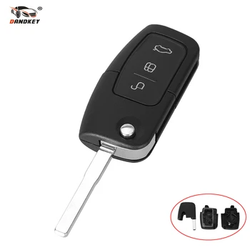 

DANDKEY Brand New Flip Folding Remote Key Shell for FORD Focus Fiesta C Max Ka Key Case 3 Button