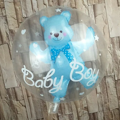 free shipping big clear balloons bear inside transparent balloon glob 1st birthday party decoration 2