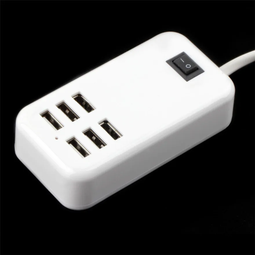 Универсальный США Великобритания ЕС Plug AC 5 В 3A 6 Порты USB Desktop Wall путешествия Зарядное устройство Мощность адаптер для Iphone samsung Sony LG PC
