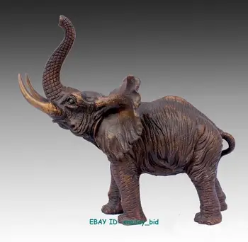 

Nice Bronze Elephant Statue Sculpture Figure Coffee Color 6.5"High