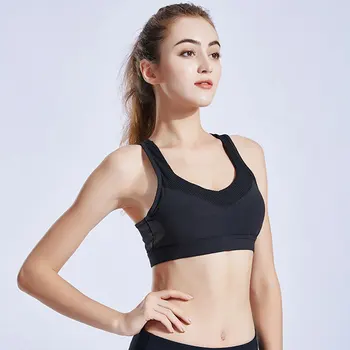

Sportwear Bra Full Cup Breathable Top Shockproof Cross Back Push Up Workout Women Bras Fitness Tops